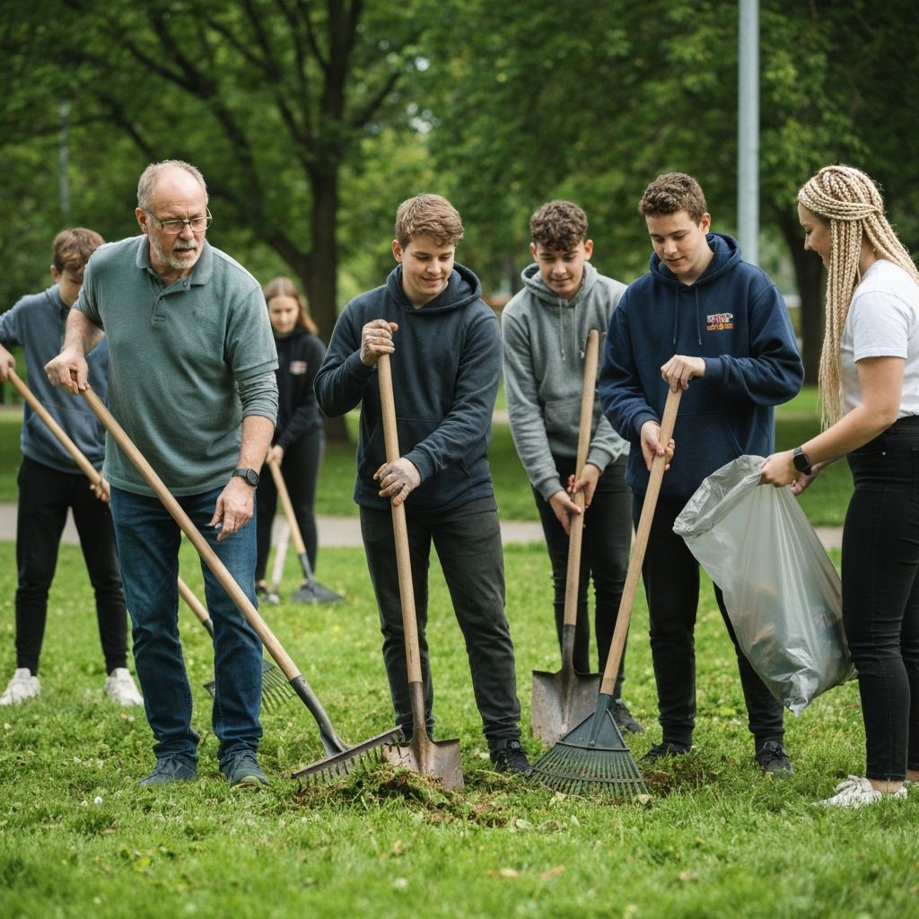 Volunteers serving together